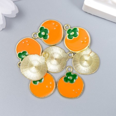 Decor for creativity Metal, enamel "Orange" Orange 1.7x2 cm-2