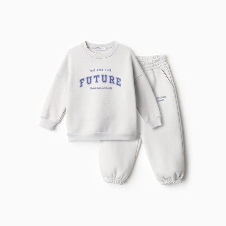 Костюм детский с начёсом (свитшот, брюки) KAFTAN Future р.30 (98-104), серый-6