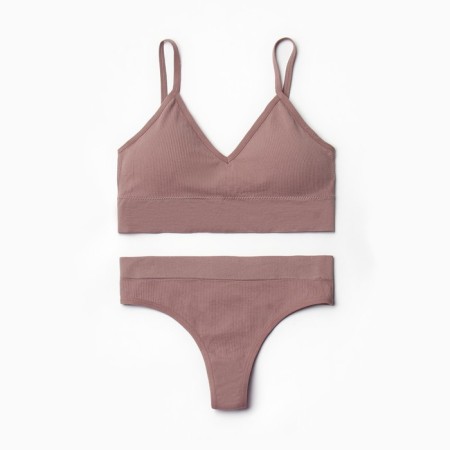 Female set (top, thongs), brown color, size 42-46-4