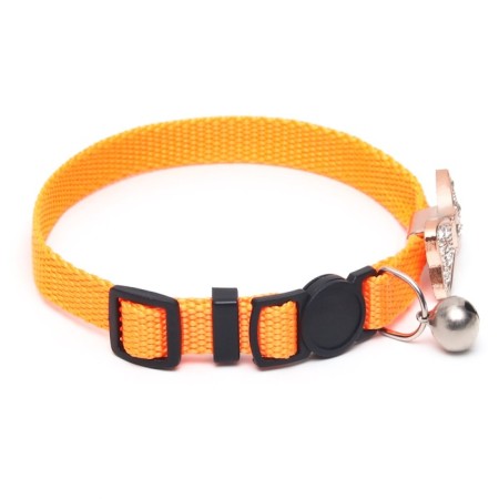 Koshachi collar "bow" with rhinestones, 30 x 1 cm, orange-1