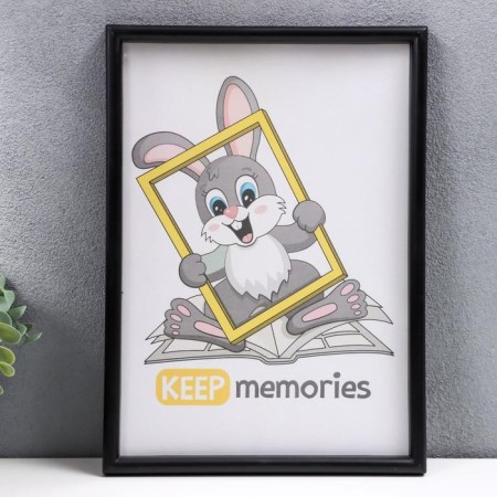 Photo frame plastic L-4 21x30 cm, black (plastic screen)-1