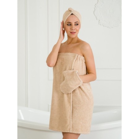 Set for a female bath: Chalma, Pareo, Mittens, S-L size