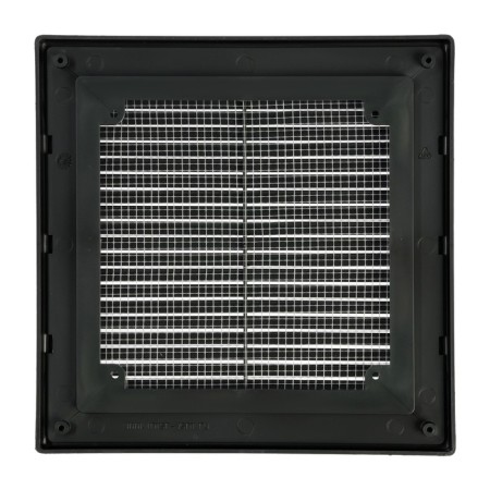 Ventilation grate "Vento" 2121VR, 210x210 mm, with a grid, detachable, graphite-2