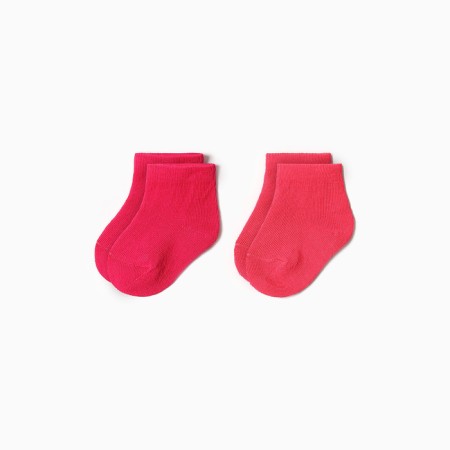 Nosk children's cotton (2 pairs), coral color/fuchsia, rn 10-12