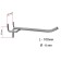 A single hook for a metal perforated panel, step 25 mm, d = 6 mm, l = 100 mm, chromium color