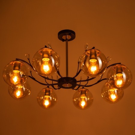 ARISA chandelier 8he27 40W black and gold 80x80x40 cm-2