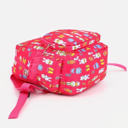 Baby backpack on lightning, external pocket, raspberry color-6