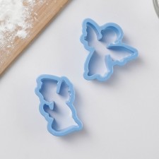 A set of cookies for cookies “Angels”, 2 pcs, 14 × 13 × 2 cm, blue color