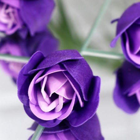 Soap roses, purple-white, set 24 pcs.-2