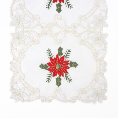 Ethel Poinsettia path with embroidery, 40 x 85 ± 5 cm, p/e-3