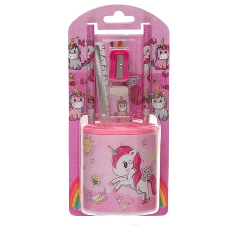 Tables of a desktop children's "unicorn" (stand+2 pencil+ruler+sharpener+eraser+notebook 8 sheets)