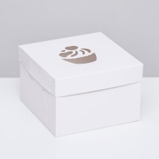 Box for 4 cupcake, white, 15 x 15 x 10 cm