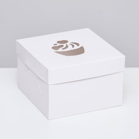 Box for 4 cupcake, white, 15 x 15 x 10 cm