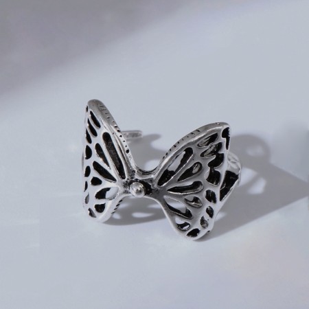 Ring "Wings" butterfly, color silver, dimensionless-3