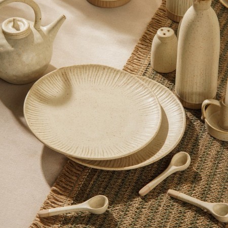 A set of ceramic sl home "Vento", d = 23 cm, beige color-8