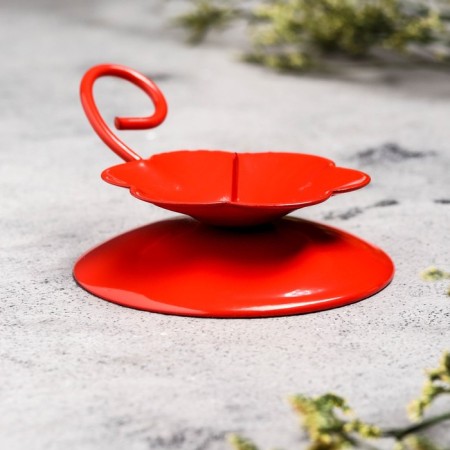 Climb "Flower N" metal per 1 candle, 9x3.5 cm, red-1