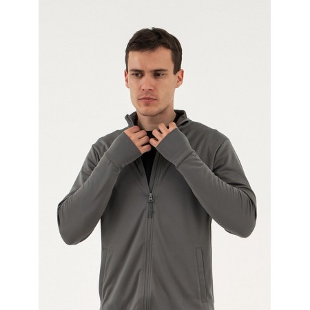 Long -line male Resport, on a zipper, p. 46, the color is gray, basic, with a long sleeve-7