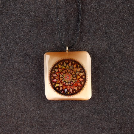 Pendant "Mandala" No. 9, Selenite