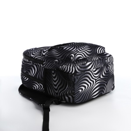 Backpack from textiles on lightning, Erich Krause, 1 pocket, black color-4