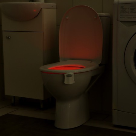 Lamp for the toilet with the sensor engine., RGB, 3 W, IP68, from BAT. 3*aaa, white-7