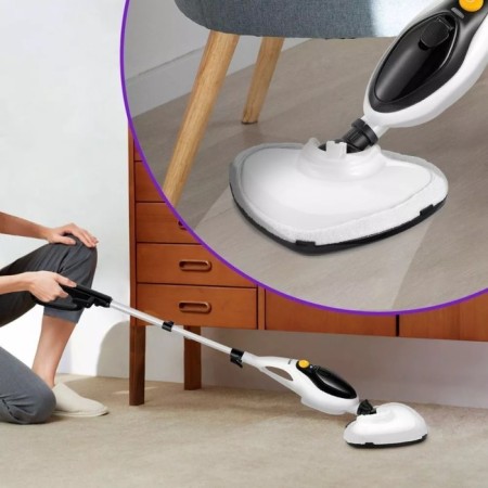 Steam mop KitFort KT-1043, 1500 W, 350 ml, cord 8 m, black and white-5