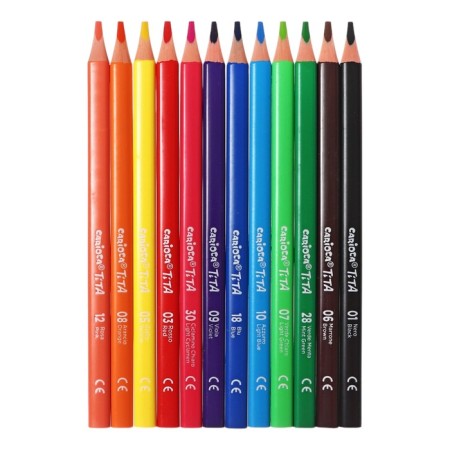 Pencils of 12 colors, Carioca "Maxi Tita", plastic, three -sided, neckline 4.0 mm, thickened, impact -resistant-2