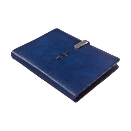 Organizer on the rings, PVC, A5.140 liters, cage, with a pen, gifts. Box, flash drive, charging blue-2