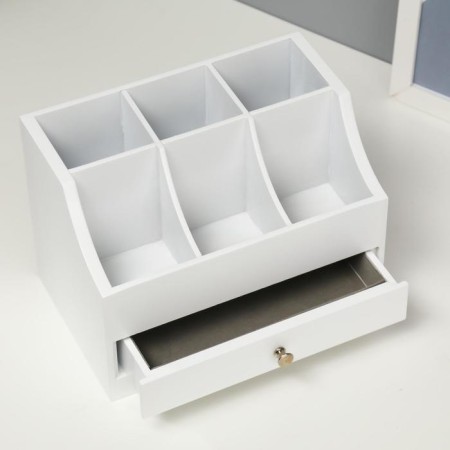 Casket wood for jewelry and cosmetics 1 box white 21x14.5x15 cm-3