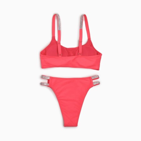 Female Separate Minaku swimsuit with rhinestones, pink color, size 48-11