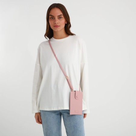 Female bag, cross-bodi, on the magnet, the color is pink-5