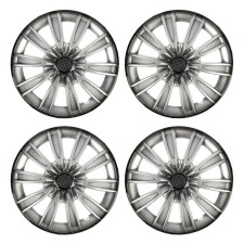 Wheel caps R14 Tornado, silver-black carbonate, set 4 pcs.