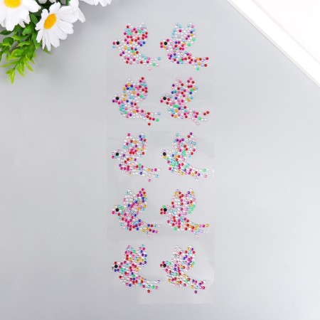 Stick plastic rhinestones "pigeons" multi -colored 32x10.5 cm-1