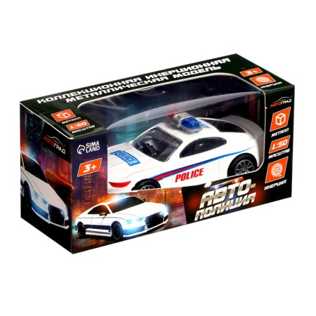 Metal “Police” machine, 1:50 scale, inertia, mix-6