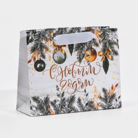 Laminated horizontal “Silver Sparks”, 12 x 15 x 5.5 cm, New Year