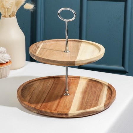 A dish for serving "Tropics", 2 tiers, d = 26 cm, d = 21 cm, acacia