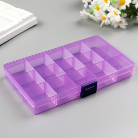 Casket with removable cells for trifles 15 departments 2.2x17.3x10 cm-4