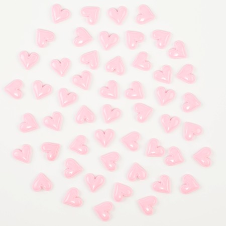 Coboson "Heart", set of 50 pcs., Size 1pc. - 1.5 × 1.5 × 0.2 cm, pink color-2