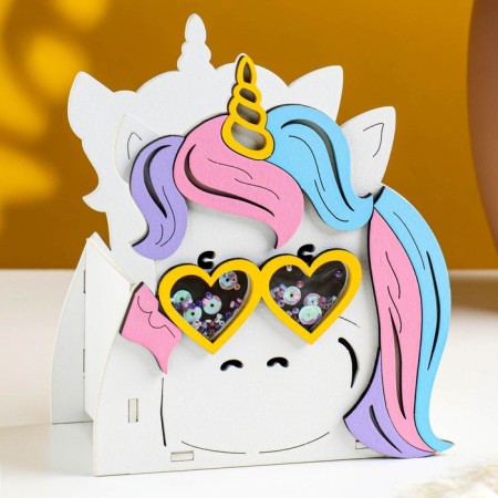 Kashpo wooden "unicorn" 13x7x14.5 cm white