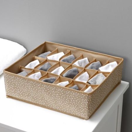Organizer for storing linen of the Dolyan "Points", 18 cells, 35 × 30 × 12 cm, beige color-8