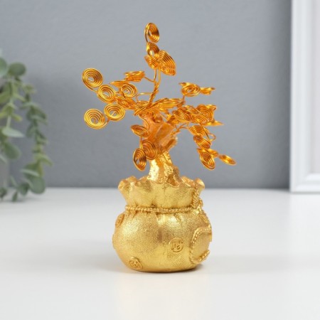 Souvenir Polystone, metal "Tree of life in a bag" 6x17x17 cm-2