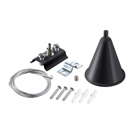 Suspending kit with a 2-meter cable for a single-phase two-core busbar NOVOTECH, black color