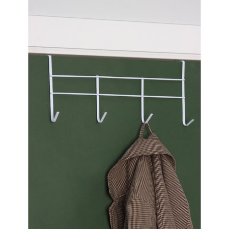 Boal on the door for 4 hooks of the share "Mona", 34.5 × 8.5 × 16 cm, white color