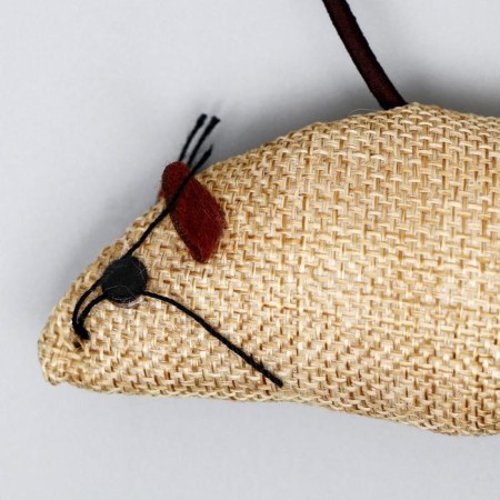 Testing "Eco", cotton mouse on a wooden stick, 40 cm-2