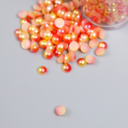 Decor "Semiobusins ​​and rhinestones. Gradient Orange-yellow" d = 4 mm 10g 200 pcs 5x2.5 cm, mix-4