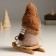 Interior doll "Granny in a fur cap on a sled" 22.5 cm