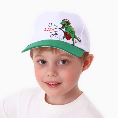 Baby cap for the boy Life Style, Dino, White Color, Rr. 52-54, 5-7 years old-8