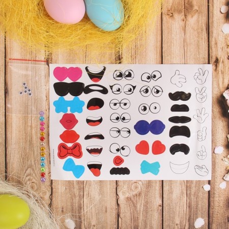 Stickers for decorating eggs "Colored emoticons"-4