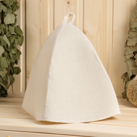 Set for the bath "White" without embroidery hat, mittens, rug in film-3