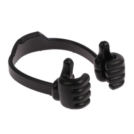 Luazon phone stand, in the form of hands, adjustable width, black-5