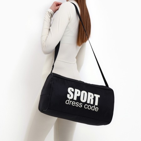 Sports bag Sport- Dress Code with zipper, external pocket, black color-2